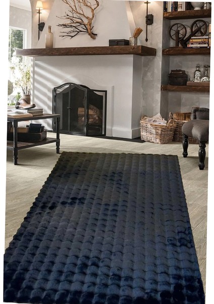 Bubble Tavşan Tüyü Peluş Siyah Yatak Odası Banyo Koridor Mutfak Yumuşak Dokulu Kaymaz Halı modelleri