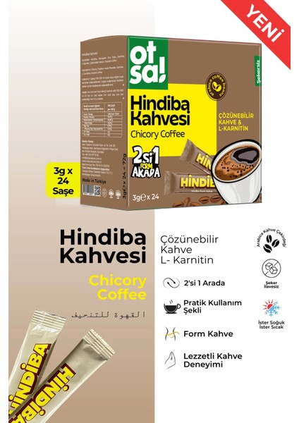 Kutulu Hindiba Kahve Stıck 3,5gr x 24 Stıck
