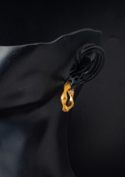 22 Ayar Altın Dalgalı Tasarım Halka Küpe fiyatları