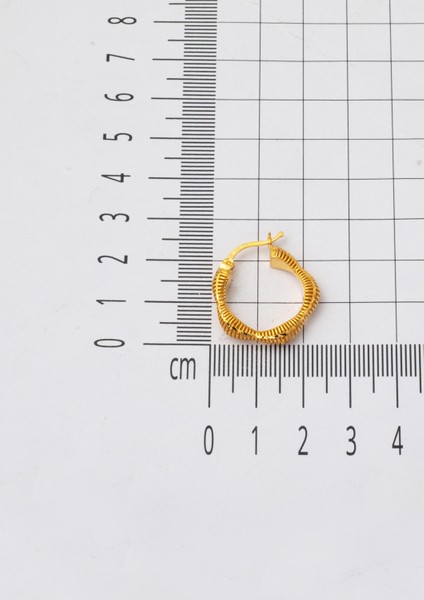 22 Ayar Altın Dalgalı Tasarım Halka Küpe indirimleri