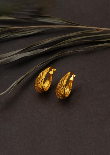 Telkari Işlemeli 22 Ayar Halka Altın Küpe indirimleri