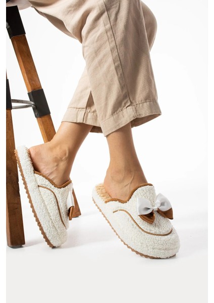 Beyaz Papyon Kışlık Kadın Terlik fiyatları