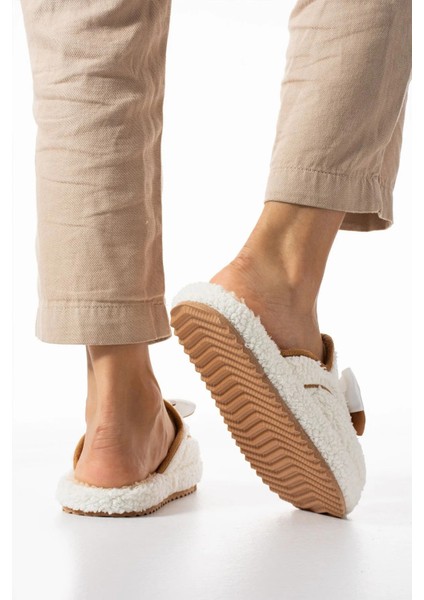 Beyaz Papyon Kışlık Kadın Terlik fırsatları