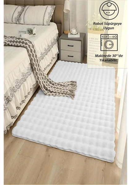Bubble Tavşan Tüyü Peluş Beyaz Yatak Odası Banyo Koridor Mutfak Yumuşak Dokulu Kaymaz Halı fiyatları