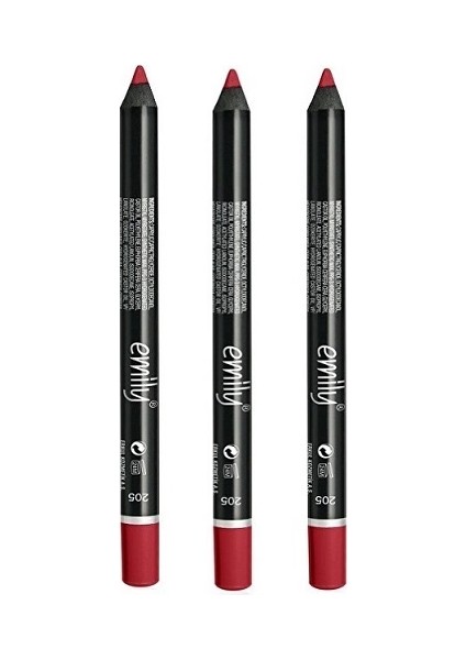 Long Lasting Lip Pencil Dudak Kalemi No: 205 x 3 adet