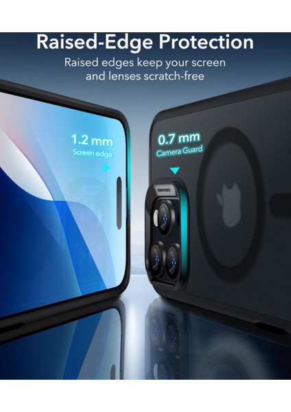 iPhone 16 Pro Kılıf Halolock Magsafe Classic Hybrid Silikon - Buzlu Siyah modelleri