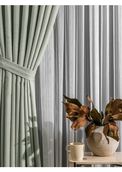 Kullanıma Hazır Sık Pileli Flex Keten Kumaştan Fon Perde 1x3 V18561 Tek Kanat fiyatları