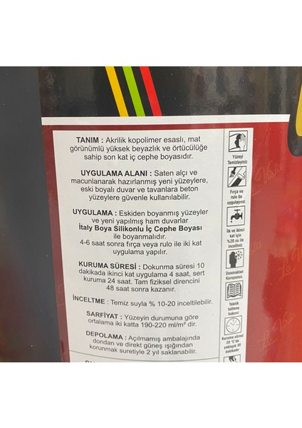 Silikonlu İç Cephe Boyası 20 kg modelleri