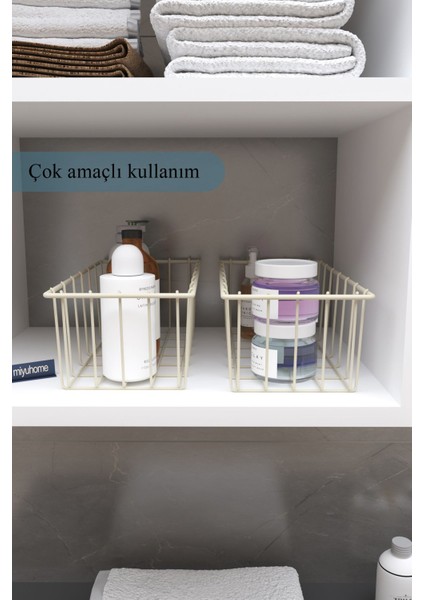 2'li Dikdörtgen Lüks Sepet Mutfak Düzenleyici Banyo Organizer Tel Sepet Metal Organizer Meyve Sepeti indirimleri