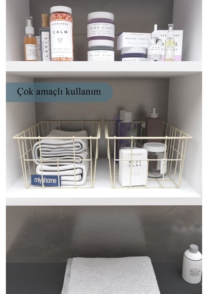 2'li Büyük Boy Düzenleyici Lüks Mutfak Düzenleyici Banyo Organizer Metal Meyve Sepeti fırsatları