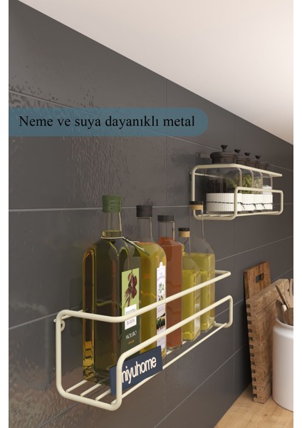 2’li Metal Baharatlık Mutfak Rafı Dolap Içi Yapışkanlı Banyo Rafı Çok Amaçlı Duş Şampuan Düzenleyici modelleri