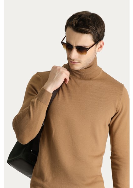 Balıkçı Yaka Regular Fit Pamuklu Triko Kazak