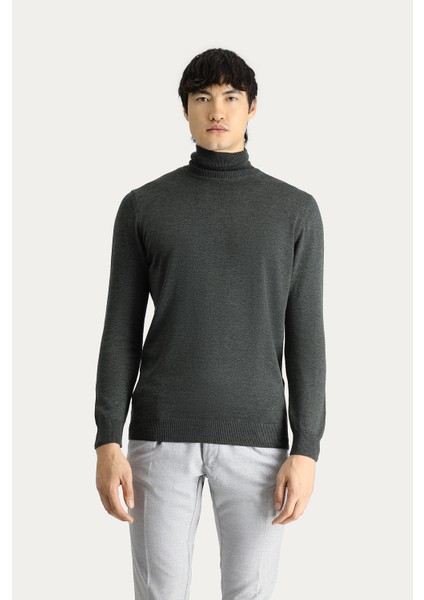 Balıkçı Yaka Regular Fit Pamuklu Triko Kazak