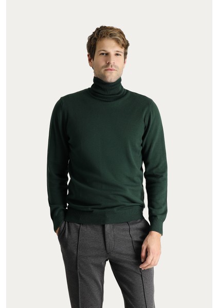 Balıkçı Yaka Regular Fit Pamuklu Triko Kazak fırsatları