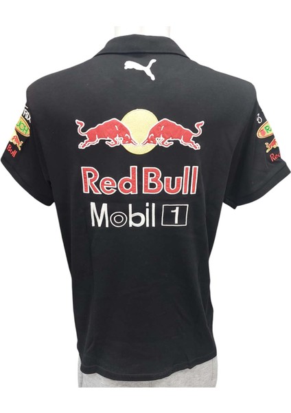 Erkek Polo Yakalı Redbull Baskılı Kısa Kollu Siyah Tişört Etp-Hndr modelleri
