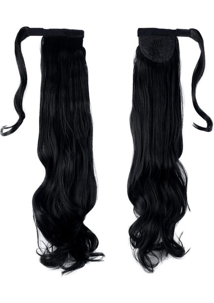 Bağlamalı Dalgalı At Kuyruğu - Siyah