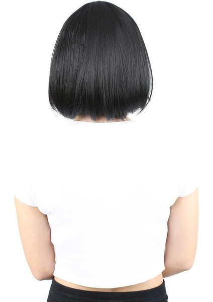 Küt Kahküllü Fiber Sentetik Peruk - Siyah fırsatları