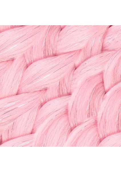 Simli Şeker Pembesi Örgülük Saç 100 Gr.