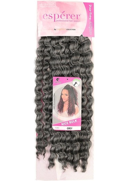 Nice Bulk Afro Su Dalgası Saç - Gri