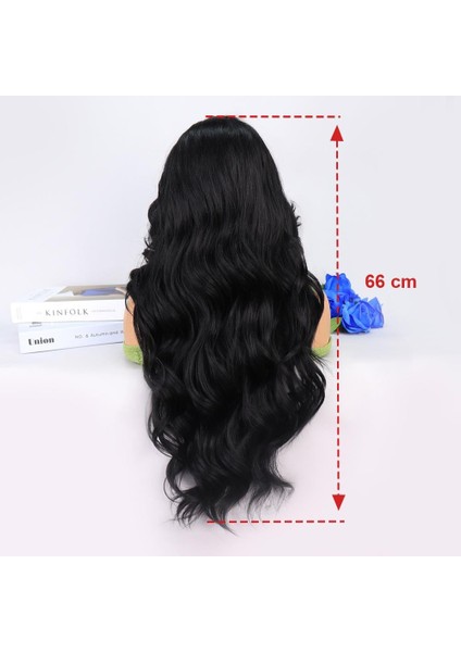 Siyah Dalgalı Uzun Boy Tül Peruk fırsatları