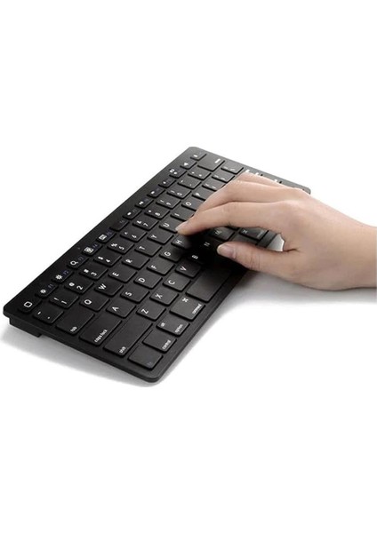 Alcatel Smart Tab 7 7" Uyumlu Kablosuz Wireless Pilli Klavye Mouse Seti - Siyah
