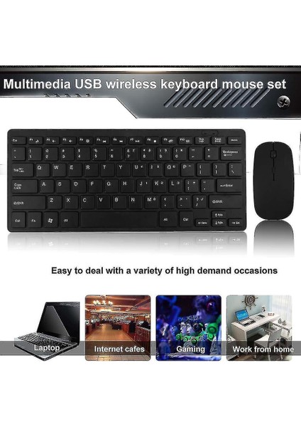 Lenovo Tab P11 ZABF0398TR 11.5" Uyumlu Kablosuz Wireless Pilli Klavye Mouse Seti - Siyah