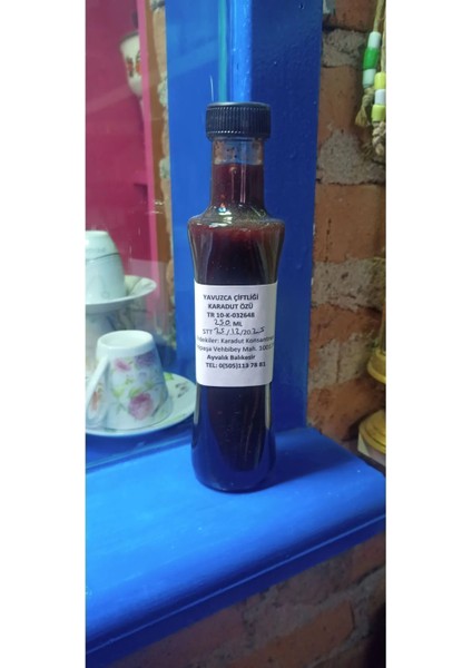 El Yapımı Doğal Fermente Karadut Özü 350 ml Cam Şişe
