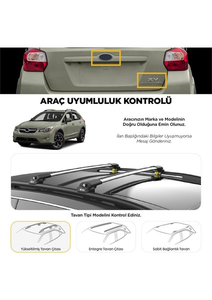 Ssangyong Rexton Turtle Air1 Ara Atkı 2001-2005 Arası Uyumlu - Gri