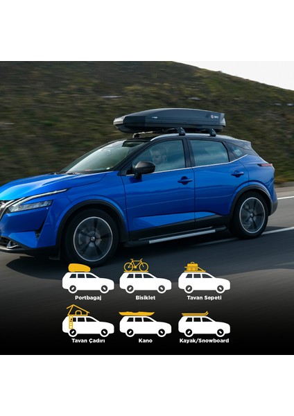Vauxhall Combo Turtle Air3 Ara Atkı 2019-2024 Arası Uyumlu - Siyah