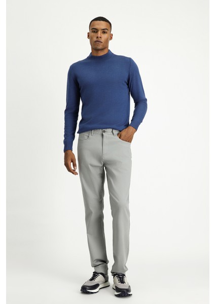 Regular Fit Likralı Kanvas / Chino Pantolon