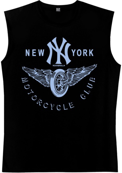 Ny Moto Club Siyah Kesik Kol / Kolsuz Erkek T-Shirt fiyatları