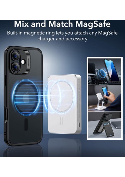 iPhone 16 Kılıf Halolock Magsafe Classic Hybrid Silikon - Buzlu Siyah fırsatları