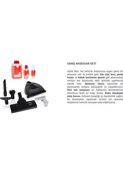 Arnika Hydra Rain Su Filtreli Halı Yıkama Makinesi 2400 W -Hepa 13 Filtre Çift Tank Sistemi ve Uzun Kablo