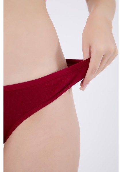 Fitilli Pamuklu Kalın Askılı Crop Kadın Atlet & Slip Külot Takım