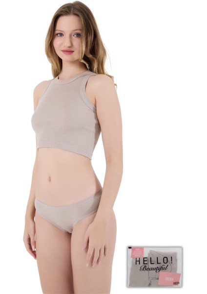 Fitilli Pamuklu Kalın Askılı Crop Kadın Atlet & Slip Külot Takım