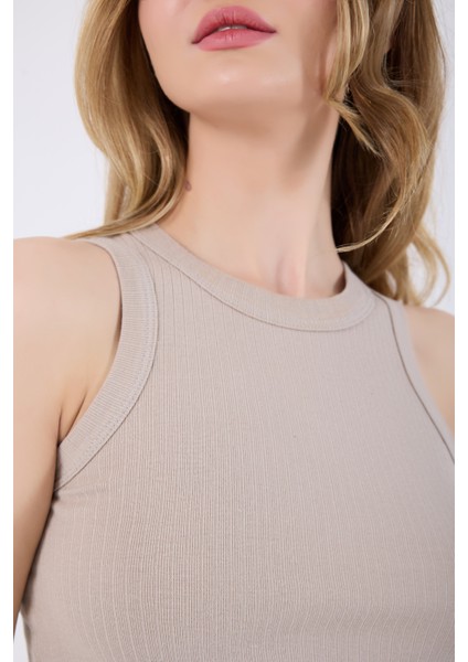 Fitilli Pamuklu Kalın Askılı Crop Kadın Atlet & Slip Külot Takım