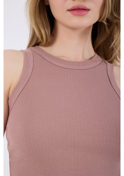 Fitilli Pamuklu Kalın Askılı Crop Kadın Atlet & Slip Külot Takım