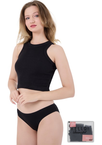 Fitilli Pamuklu Kalın Askılı Crop Kadın Atlet & Slip Külot Takım