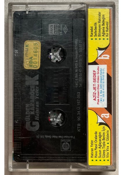 Gülden Karaböcek Hatıran Yeter Kaset (Orjnal 1990 Dönem Baskı Kaset)