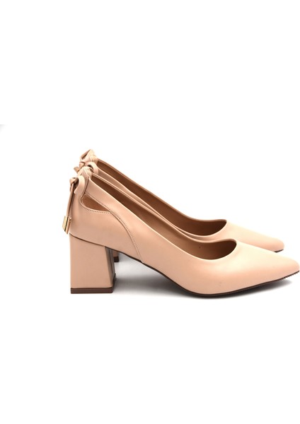 (Park Moda) Arkası Fiyonklı Kalın Topuklu Kadın Ayakkabı Nut modelleri