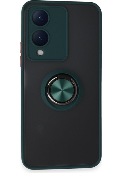 Vivo Y17S Kılıf Buzlu Yüzüklü Standlı Kapak A++ Zipax-Az-Mnty