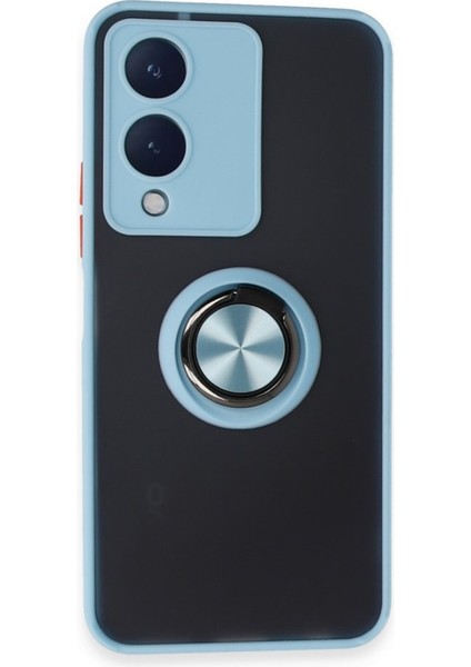 Vivo Y17S Kılıf Buzlu Yüzüklü Standlı Kapak A++ Zipax-Az-Mnty