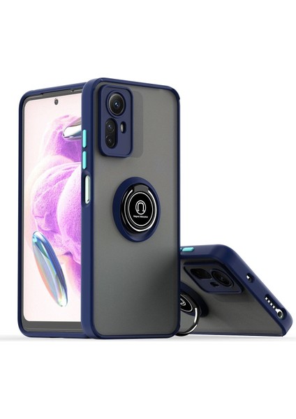 Xiaomi Redmi Note 12S 4g Kılıf Buzlu Yüzüklü Standlı Kapak A++ Zipax-Az-Mnty