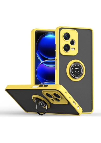 Xiaomi Redmi Note 12 5g Kılıf Buzlu Yüzüklü Standlı Kapak A++ Zipax-Az-Mnty