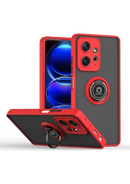 Xiaomi Redmi Note 12 4g Kılıf Buzlu Yüzüklü Standlı Kapak A++ Zipax-Az-Mnty