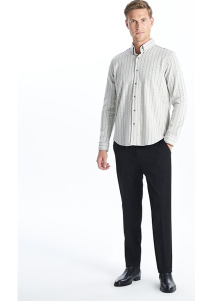 Gri Slim Fit Uzun Kollu Çizgili Erkek Gömlek fiyatları