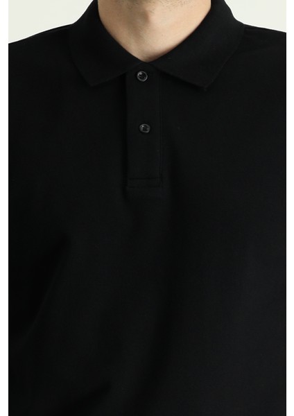 Slim Fit Dar Kesim Nakışlı Pamuk Polo Yaka Tişört