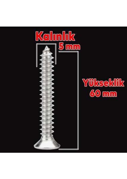 Std 5X60 Sunta Vidası (200 Adet)