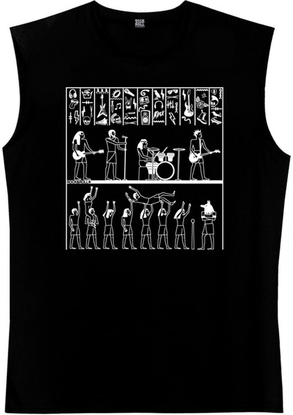 Firavun Rock Siyah Kesik Kol / Kolsuz Erkek T-Shirt fiyatları