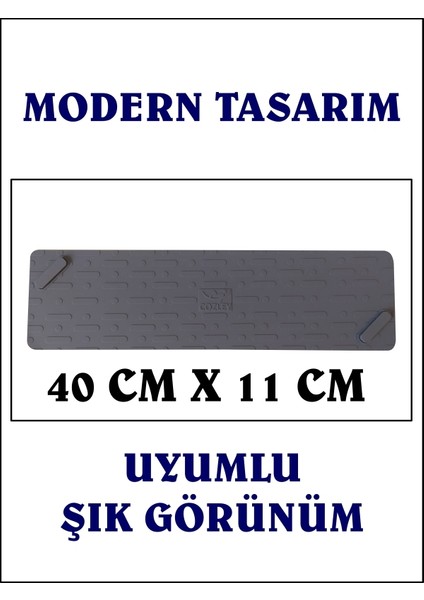 Kötü Koku Önleyici Uzun Duş Gideri Silikon Mat Duş Gideri Kapağı Tıpası Böcek Önleyici GRİ 40 cm X 11 cm